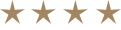 Four brown five-pointed star rating icons